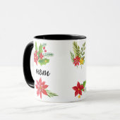 Mug Noël Écriture Holly Noir Maman Noir (Devant gauche)
