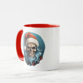 Mug Noël éffrayant Père Noël Crâne drôle Noël (Devant gauche)
