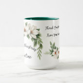 Mug Noël Elégant hiver Floral cadeau de vacances (Centre)