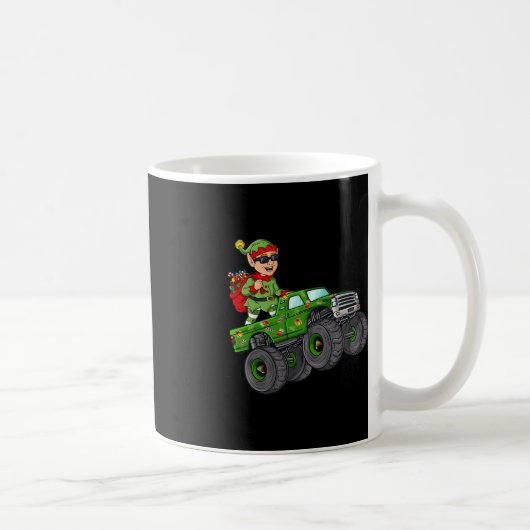 Mug Noël Elf équitation Monster Camion Garçons Enfants (Droite)