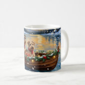 Mug Noël en bateau avec Airedale Terrier (Devant droit)