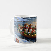 Mug Noël en bateau avec Beagle (Devant gauche)
