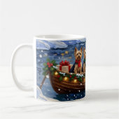 Mug Noël en bateau avec Yorkipoo (Gauche)