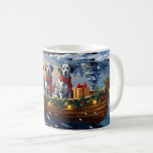 Mug Noël en bateau dalmate (Devant droit)