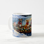 Mug Noël en bateau pour Pitbull (Devant gauche)