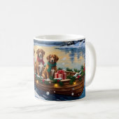 Mug Noël en bateau Vizsla (Devant droit)