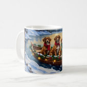 Mug Noël en bateau Vizsla (Devant gauche)