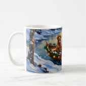 Mug Noël en bateau Vizsla (Gauche)
