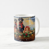 Mug Noël en bateau Weimaraner (Devant droit)