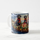 Mug Noël en bateau Weimaraner (Devant gauche)