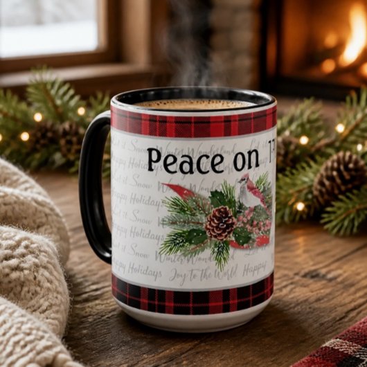 Mug Noël en forêt | Cardinal rouge