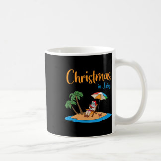 Mug Noël en juillet drôle de Père Noël mangeant de la