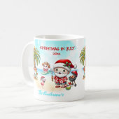 Mug Noël En Juillet Joli Père Noël Tropical Été (Devant gauche)