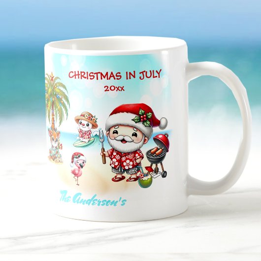 Mug Noël En Juillet Joli Père Noël Tropical Été