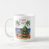 Mug Noël En Juillet Pastèque Noël Plage Père Noël (Gauche)