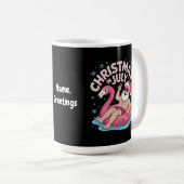 Mug Noël en juillet Père Noël Flamant rose Drôle Noël  (Devant droit)