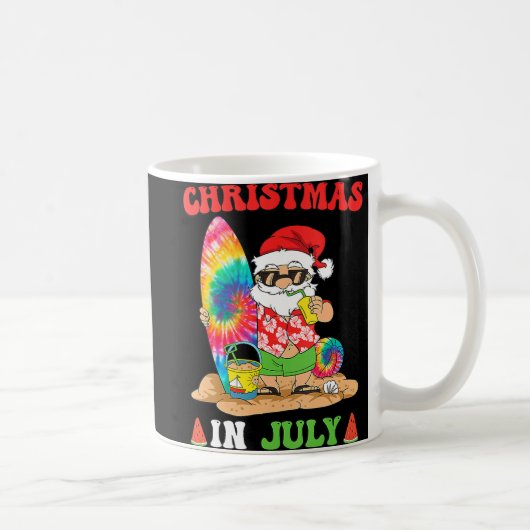 Mug Noël En Juillet Père Noël Tie Dye Surf D'Été Surfi (Droite)