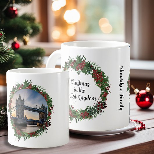 Mug Noël en Royaume-Uni monogramme photo de pays