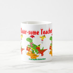 Mug Noël Enseignant Appréciation Enfants Dinosaure