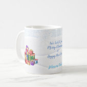 Mug Noël et bonhomme de neige heureux de vacances (Devant gauche)