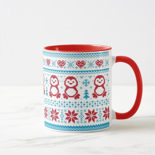 Mug Noël et l'hiver ont tricoté le motif (Droite)