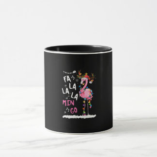 Mug Noël - Fa-La-La-Mingo Flamant rose avec Noël
