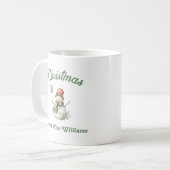Mug Noël familial | Nom de famille Snowman (Devant gauche)