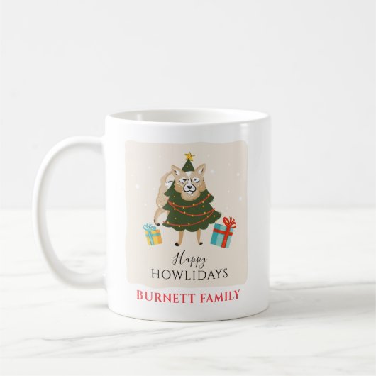 Mug Noël Famille Réunion Chien Howlidays (Gauche)