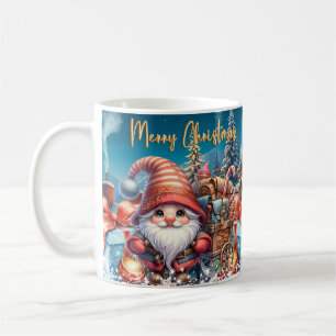 Mug Noël fantaisiste avec des gnomes de fête colorés