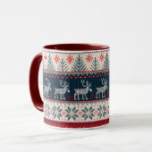 Mug Noël Faux Knit Motif Thème nordique (Devant gauche)