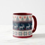Mug Noël Faux Knit Motif Thème nordique (Devant droit)