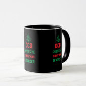 Mug Noël fête drôle cadeau pour la famille - Ocd Obses (Devant droit)
