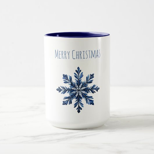 Mug Noël Flocon de Neige Bleu (Centre)