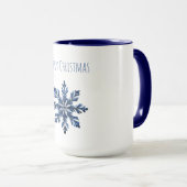 Mug Noël Flocon de Neige Bleu (Devant droit)