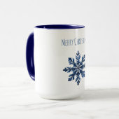 Mug Noël Flocon de Neige Bleu (Devant gauche)