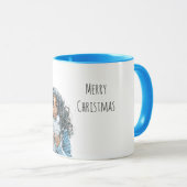 Mug Noël flocon de neige féminin noir (Devant droit)