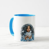 Mug Noël flocon de neige féminin noir (Devant gauche)