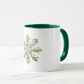 Mug Noël flocon de neige vert (Devant droit)