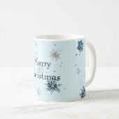 Mug Noël Flocons Bleus (Devant droit)