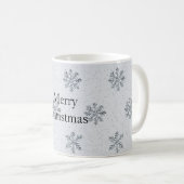Mug Noël Flocons de Neige Gris Argent (Devant droit)