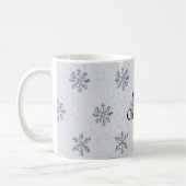 Mug Noël Flocons de Neige Gris Argent (Gauche)