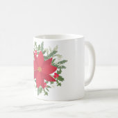 Mug Noël Floral Rouge Poinsettia (Devant droit)
