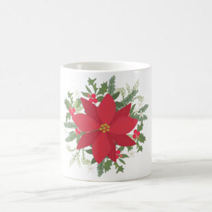 Mug Noël Floral Rouge Poinsettia
