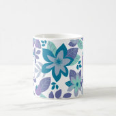Mug Noël Floral Turquoise Purple vacances (Centre)