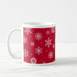Mug Noël Folk Snowflakes Rouge