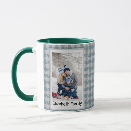 Mug Noël Forest Vert Carreaux Rustique Vert (Gauche)