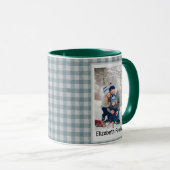 Mug Noël Forest Vert Carreaux Rustique Vert (Devant droit)