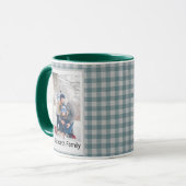 Mug Noël Forest Vert Carreaux Rustique Vert (Devant gauche)
