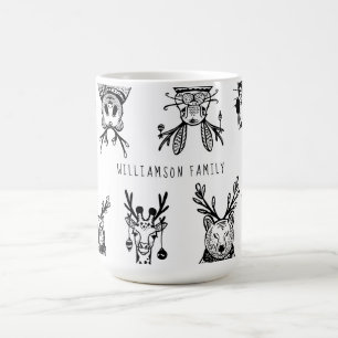 Mug Noël Forêt forestière Animaux de famille Caractère