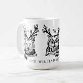 Mug Noël Forêt forestière Animaux de famille Caractère (Devant gauche)